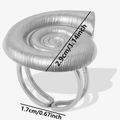 Detailed view of conch ring dimensions showing 2.9cm shell size and 1.7cm adjustable band - Open Ring / Steel Color - Beach Conch