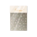 French style floral jelly nail art stickers with golden butterfly and shell luster effect - Nacre Brushed Gold Style (to5327)