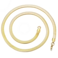 Flat gold snake chain necklace made of stainless steel for men with polished finish - Gold Color 18 Inch-4mm*45cm