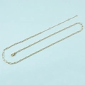 Detail of 14K gold-plated stainless steel paperclip chain with lobster clasp and extender - Gold