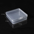 Compact 9.5x9.5x2.8cm clear square plastic jewelry box with secure lid and snap closure - 9.5 Square Box (9.5*9.5*2.8cm)