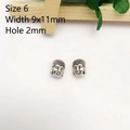 Detailed view of Buddha head beads with 9x11mm dimensions and 2mm hole for DIY crafts - 6# Silver Buddha Head (9x11mm)