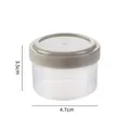 Compact 4-pack of transparent spice jars with cream lids, 3.5cm height and 4.7cm diameter - 4Pcs Round Jars / Gray