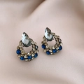 Boucles d'oreilles fleuries avec cristal en goutte et strass colorés - 53# Style de Boucles d'Oreilles Goutte Gemme Vintage