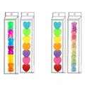 Stapelbare Bären- und Herzstifte-Set in bunten Macaron- und Regenbogenfarben - PVC-Box / Zufällig Eines