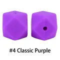 Perle in silicone ottagonali viola 17mm per gioielli da dentizione per neonati - Viola Classico