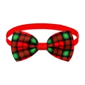 Nœud papillon à carreaux rouge et vert pour animaux avec sangle réglable - Carreaux Rouge Noir Vert-Sangle Rouge