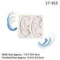 Ocean wave silicone mold for fondant and chocolate with 7.9x7.5cm dimensions - 17-913 / Gray