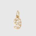 Sparkling gold-plated number 9 charm pendant with zircon inlay for DIY jewelry design - Number 9(ZP39295) / Gold