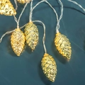 Golden pinecone LED string lights with warm glow and metallic texture for tree decoration - 2m 10LEDs (Battery) / Gold Pinecone