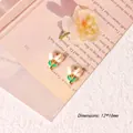Detail of 12x16mm pink tulip alloy charms for DIY earrings with golden frame - Style 02 Two Flowers Gold