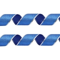 Nastro natalizio glitterato blu scuro da 2 metri con bordi argento per decorazioni - 2 Metri / Celeste