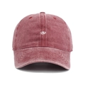 Casquette de baseball en coton délavé bordeaux avec logo brodé lettre R - Bordeaux