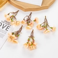 Artificial flower bundle in peach pink and orange for DIY handmade hair accessories - Flesh Pink