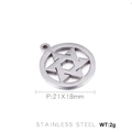 Ciondolo Stella di David in acciaio inox con numeri romani traforati, misura 21x18mm - Stile Esagramma (KLJ310-Z)