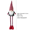 Gnomo de Navidad telescópico en rojo y gris, altura ajustable de 75 a 125 cm - Elfo Telescópico Copo de Nieve 125cm