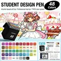 Touch Mark 48-color dual-tip professional art marker set with a black nylon carrying case - [5th ​​generation Soft Tip] Standard 48 Colors / Includes 8 Gift Items