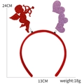 Red headband featuring glittery Cupid and purple heart boppers for Valentine parties - Cupid Heart Style