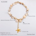 Collana in conchiglia e acciaio inossidabile con pendenti stella marina e conchiglia oro - Collana (XL31030) / Oro 18K