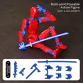 Articulated 3D printed red and blue action figure with multiple weapons and hands - Gen 3 Red Blue With 4 Weapons 3 Hands