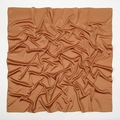 Large square matte satin silk scarf in bronze caramel color with soft breathable texture - Caramel (17#)