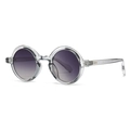 Retro round sunglasses with transparent grey frames and purple gradient lenses - Grey Frame Grey Lens