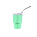 Mint green 3oz stainless steel tumbler with straw and transparent lid for cold drinks - Bright Green (conical) / 3oz
