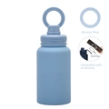 Sky blue matte insulated water bottle with magnetic phone mount ring and carry handle - 650ml / Haze Blue