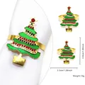 Detail of Christmas tree napkin ring with green enamel and colorful rhinestones - Christmas Tree - Style 2