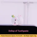 Mini flocking toothpaste doll figurine in white and pink for car and desk decor - 3x2.2x2.6CM / Flocked Toothpaste Ornament