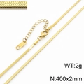 Flat golden stainless steel blade snake chain necklace with lobster clasp 400x2mm - 2mm x 40cm / Gold