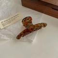 Handmade tortoise shell puppy hair claw clip in resin for women made in France style - Medium Tortoiseshell Marble Claw