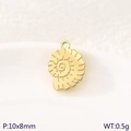 Golden conch shell pendant in stainless steel sea life jewelry 10x8mm size - Gold Conch (KLJ10782-ZLA)