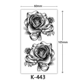 Waterproof temporary tattoo sticker with black and white sketch rose and ribbon designs - K-443-Ribbon Rose