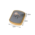 Gray velvet and gold metal jewelry display stand for rings with 6x5x1.3cm dimensions - 1-Position Metal / Gray