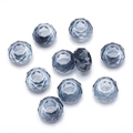 Grayish blue faceted glass beads with wide holes for DIY handmade jewelry making - 8*14MM Coreless / Ink Blue