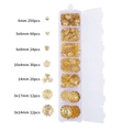 7-grid box set of gold jewelry findings including lobster clasps and open jump rings - 7-Grid Gold Flower Bead Caps Box