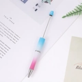 DIY colorful beaded ballpoint pen featuring a stylish pink and blue gradient body - Blue White Purple Gradient