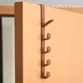 Over door hook rack in coffee brown color with 5 sturdy hooks for clothes storage - Special Offer / Brown