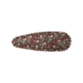 Clip para el pelo vintage con tela marrón y patrones de flores rosas para mujer - Estilo 48