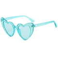 Macro detail of heart-shaped sunglasses with light blue glitter texture and frame details - Glitter Teal