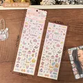 Cute pink bear cartoon stickers for scrapbooking and DIY journals in 6.5x18cm size - Beauty Meow Sauce