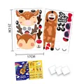 DIY cartoon deer 3D paper doorplate kit with stickers for children creative craft - Elk Style / 170x250mm