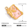 Golden butterfly pendant with pink enamel and crystals in stainless steel - PJ92410A-Pink Butterfly