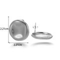 Orecchini a perno geometrici in acciaio inossidabile lucido, misura di 2,21 cm - ER-1097 Argento Disco Irregolare