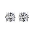 Orecchini a lobo in argento 925 con zircone da 6mm e montatura a 4 griffe classica - Argento 925 / Zirconia Bianca