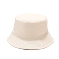 Dettaglio del cappello alla pescara in tela crema con corona tonda e cuciture - M (56-58cm) / Beige