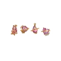 Pink planet earrings set with gold-plated base and small sparkling cubic zirconia - 4-Piece Set Pink Planet (TZ00294 Gold) / Gold