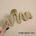 Matte green large 13cm wave claw clip for women with thick hair and elegant styling - Matte Wave Khaki-13cm