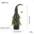 Mini artificial snowy Christmas tree with red berries and golden bell, height 32cm - 32CM Green Christmas Tree with Red Berries